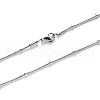 304 Stainless Steel Round Snake Chain Necklace NJEW-S420-009A-P-1