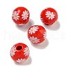 Printed Wood European Beads WOOD-G022-19G-1