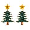 Christmas Trees with Star Alloy Dangle Stud Earrings for Women EJEW-Z078-03B-2