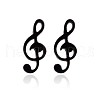 304 Stainless Steel Music Note Studs Earrings with 316 Stainless Steel Pins for Women MUSI-PW0001-23EB-1