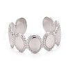 Non-Tarnish 304 Stainless Steel Oval Wrap Open Cuff Ring for Women RJEW-C025-05P-3