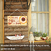CREATCABIN 1Pc Natural Wood Hanging Wall Decorations for Front Door Home Decoration AJEW-CN0001-02I-7