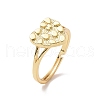 Brass Heart Adjustable Ring for Valentine's Day RJEW-P034-09G-1