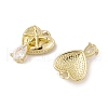 Brass Micro Pave Clear Cubic Zirconia Charms KK-L212-16G-2