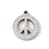 304 Stainless Steel Rhinestone Pendants STAS-Q354-04P-1