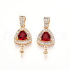 Brass Micro Pave Cubic Zirconia Pendants ZIRC-T016-22-1