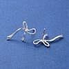 925 Sterling Silver Bowknot Stud Earrings EJEW-P296-05S-2