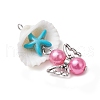12Pcs Shell Pendants PALLOY-JF03695-02-4