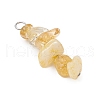 3Pcs Natural Aquamarine & Citrine & Flower Amazonite Chip Beaded Constellation Pendants PALLOY-JF03043-03-4