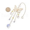 Brass Hollow Butterfly Pendant Decoration HJEW-TA00223-3