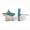 Resin & Wood Stud Earrings EJEW-N017-001A-C02-4