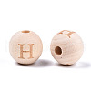 Unfinished Natural Wood European Beads WOOD-S045-143A-01H-2