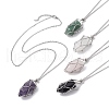 Bullet Natural Mixed Gemstone Pendant Necklaces NJEW-JN04644-02-1