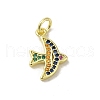 Real 18K Gold Plated Brass Pave Cubic Zirconia Pendants KK-M283-04A-02-1