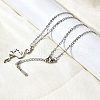 304 Stainless Steel Flamingo Shaped Pendant Cable Chain Necklaces for Women Men NJEW-Q032-02A-P-3