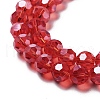 Electroplate Transparent Glass Beads Strands EGLA-A035-T8mm-A01-3