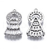 Brass Micro Pave Clear Cubic Zirconia Pendants ZIRC-S069-036P-2