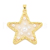 Rack Plating Brass & Epoxy Resin Pendants KK-C059-08B-G-1