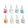 Transparent Glass Beads with Electroplate Non-magnetic Synthetic Hematite Beads and Glass Twisted Bugle Beads and Eco-Friendly Copper Wire Pendants PALLOY-JF03618-02-1