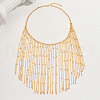 Vintage Iron Multi-Layer Tassel Beaded Necklaces for Women's Party DY4549-5