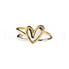 2Pcs Heart Alloy Finger Rings for Women FS-WG57BD0-03-5