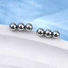 Tarnish Resistant 201 Stainless Steel Beaded Horizontal Bar Stud Earrings with 316 Stainless Steel Pin for Women X-STAS-K238-01P-2