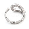 Rack Plating Brass Clear Cubic Zirconia Belt Shape Open Cuff Rings for Women KK-S371-06P-3