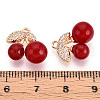 Brass Micro Pave Cubic Zirconia and Acrylic Pendants KK-T074-66KCG-3