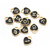 Light Gold Plated Alloy Enamel Pendants ENAM-R055-05B-2