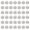   50Pcs Round 925 Sterling Silver Textured Beads STER-PH0001-66-1