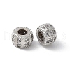 Brass Micro Pave Cubic Zirconia Beads KK-D324-20P-1