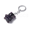 Natural Amethyst Pendant Keychains KEYC-P011-02P-07-3