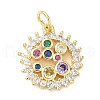 Brass Micro Pave Cubic Zirconia Pendants KK-D357-46G-1
