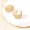 Brass Micro Pave Clear Cubic Zirconia Cuff Earrings EJEW-F370-07G-1