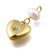 Brass Micro Pave Cubic Zirconia Pendants KK-B132-01G-01-2