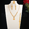 Luxurious Middle Eastern Style Brass Bracelets & Earrings & Necklaces & Rings Sets for Women's Parties HJ1470-3