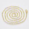 Brass Cable Chains Necklaces X-MAK-N029-01G-3