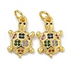 Rack Plating Brass Micro Pave Cubic Zirconia Pendants KK-I718-04G-1