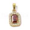 Ion Plating(IP) 304 Stainless Steel Micro Pave Cubic Zirconia Pendants STAS-Z107-05G-05-1