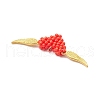 Handmade Glass Seed Beaded Heart Pendants PALLOY-MZ00767-4
