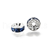 Brass Grade A Rhinestone Spacer Beads RSB038NF-14-3