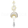 Moon Brass & 304 Stainless Steel Hanging Suncatchers HJEW-TA00159-1