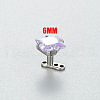 Stainless Steel Cubic Zirconia Square Dermal Anchor Base/Top for Women Men WG87C2F-08-1