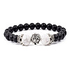 Natural Frosted Stone Round Beads Stretch Bracelets QM6104-14-1