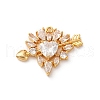 Brass Micro Pave Cubic Zirconia Pendants KK-F898-03G-1
