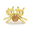 Rack Plating Brass Micro Pave Cubic Zirconia Spider Open Cuff Rings for Women RJEW-I104-24G-2
