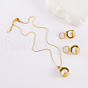Stainless Steel Pendant Necklaces & Hoop Earrings Sets JT6190-3-2