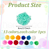 MAYJOYDIY US 13Pcs 13 Colors DIY Doll Craft Polyester Pom Pom Ball DIY-MA0006-36-2