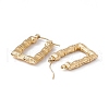 Ion Plating(IP) 304 Stainless Steel Rectangle with Bamboo Hoop Earrings for Women EJEW-G314-09G-2