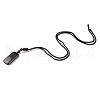 Natural Obsidian Rectangle Pendant Necklace with Nylon Cord for Women NJEW-C001-01A-02-3